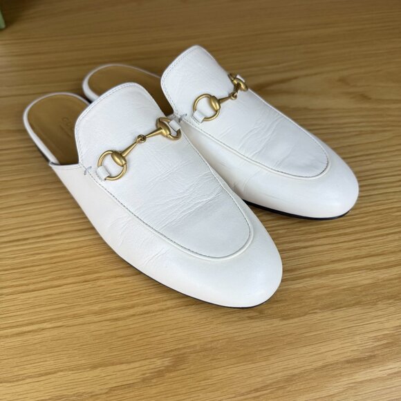 GUCCI Princetown Mules in Mystic White Size 38.5 Box, Dust Bags, Receipt! - Picture 1 of 13